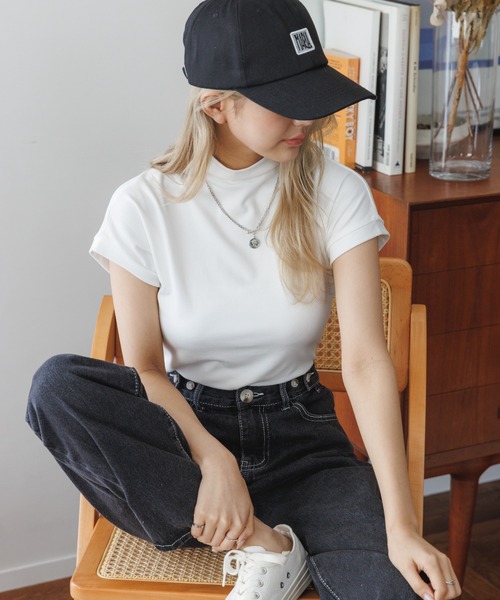 Ada.（エイダ）の「韓国ファッション 秋も大活躍アイテム！ もっちり柔らか！ フレンチスリーブ スムース カットソー 韓国 トップス（Tシャツ/カットソー・レディース・ブラック/ブラウン/ホワイト・FREE）」の8枚目の写真