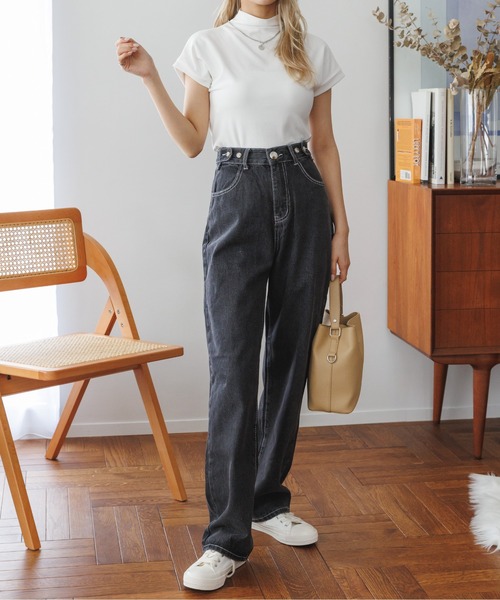 Ada.（エイダ）の「韓国ファッション 秋も大活躍アイテム！ もっちり柔らか！ フレンチスリーブ スムース カットソー 韓国 トップス（Tシャツ/カットソー・レディース・ブラック/ブラウン/ホワイト・FREE）」の16枚目の写真