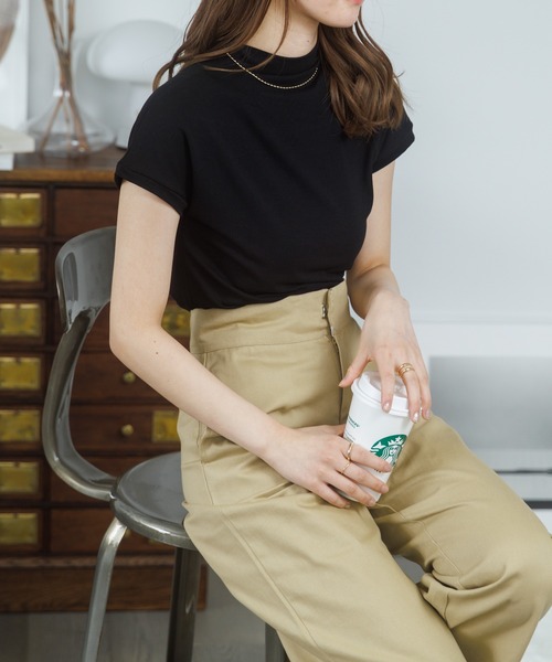 Ada.（エイダ）の「韓国ファッション 秋も大活躍アイテム！ もっちり柔らか！ フレンチスリーブ スムース カットソー 韓国 トップス（Tシャツ/カットソー・レディース・ブラック/ブラウン/ホワイト・FREE）」の18枚目の写真