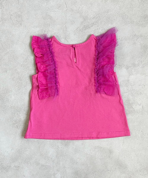 Disney（ディズニー）の「【Disney】ミッキーマウス ラッフルカットソー(90～150cm)（Tシャツ/カットソー・キッズ・チャコール/ピンク・90/100/110/120/130/140/150）」の3枚目の写真