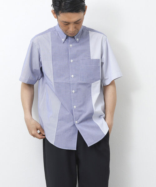 NOLLEY'S goodman(ノーリーズグッドマン)の「T/Cクロス 切り替え半袖BDシャツ(シャツ/ブラウス・メンズ・ネイビー/ブルー・S/M/L)」の21枚目の写真