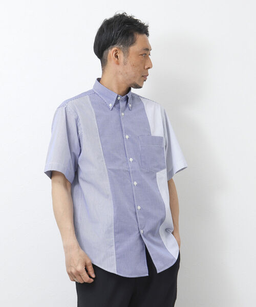 NOLLEY'S goodman(ノーリーズグッドマン)の「T/Cクロス 切り替え半袖BDシャツ(シャツ/ブラウス・メンズ・ネイビー/ブルー・S/M/L)」の19枚目の写真