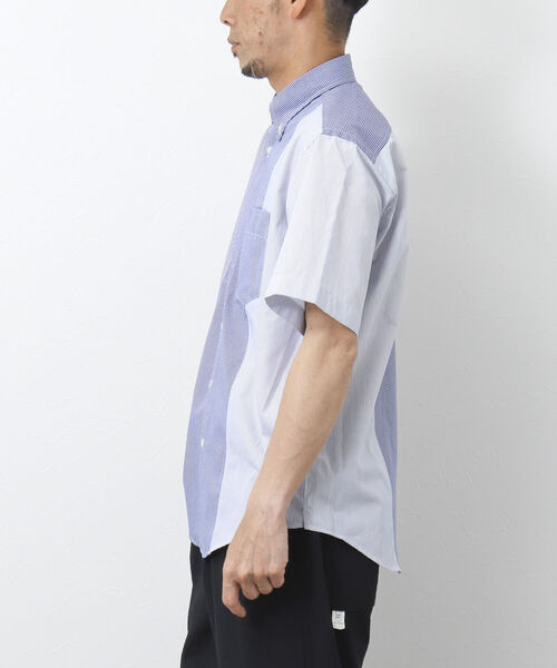 NOLLEY'S goodman(ノーリーズグッドマン)の「T/Cクロス 切り替え半袖BDシャツ(シャツ/ブラウス・メンズ・ネイビー/ブルー・S/M/L)」の15枚目の写真
