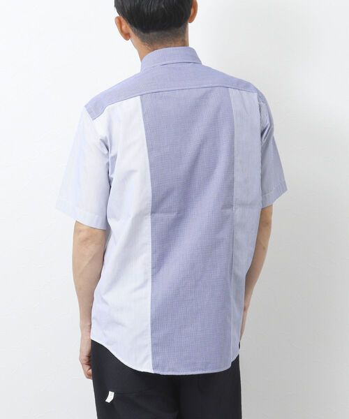 NOLLEY'S goodman(ノーリーズグッドマン)の「T/Cクロス 切り替え半袖BDシャツ(シャツ/ブラウス・メンズ・ネイビー/ブルー・S/M/L)」の10枚目の写真