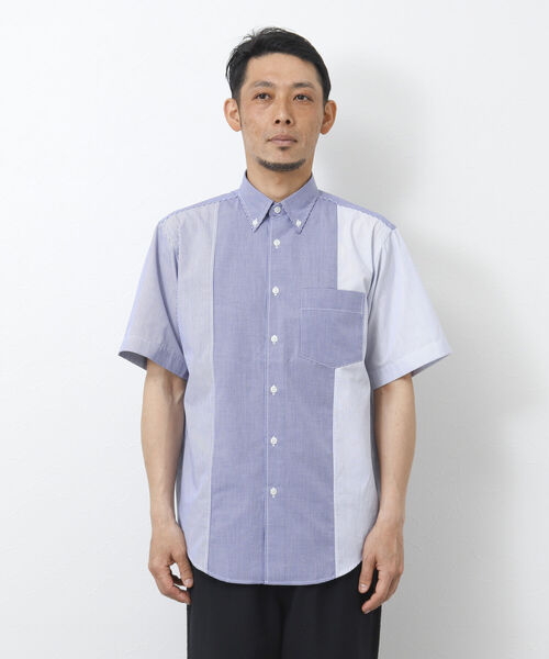NOLLEY'S goodman(ノーリーズグッドマン)の「T/Cクロス 切り替え半袖BDシャツ(シャツ/ブラウス・メンズ・ネイビー/ブルー・S/M/L)」の18枚目の写真