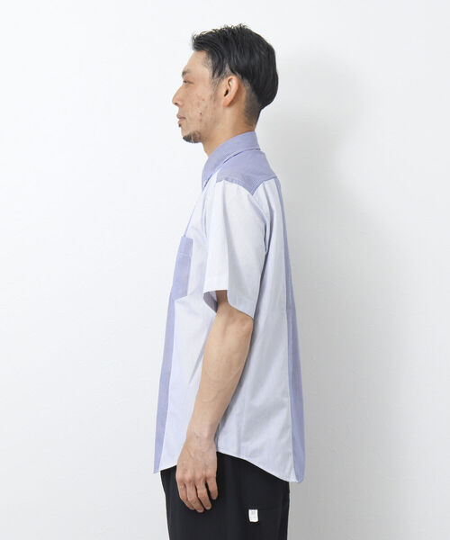NOLLEY'S goodman(ノーリーズグッドマン)の「T/Cクロス 切り替え半袖BDシャツ(シャツ/ブラウス・メンズ・ネイビー/ブルー・S/M/L)」の13枚目の写真