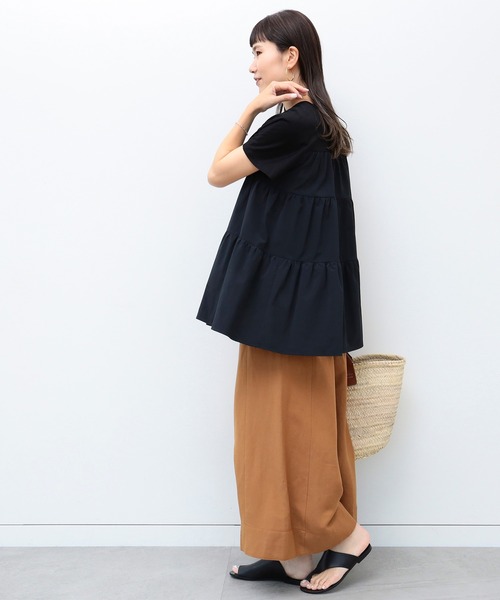 Demi-Luxe BEAMS（デミルクス ビームス）の「コンビ ティアード プルオーバー（Tシャツ/カットソー・レディース・ホワイト/ブラック/ブルー/パープル系その他2/ベージュ・FREE）」の7枚目の写真