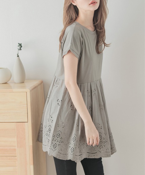 SUGAR BISKET(シュガービスケット)の「カットワークレースプルオーバー(Tシャツ/カットソー・レディース・ホワイト/ブラック/グレー/ピンク・M/L)」の13枚目の写真