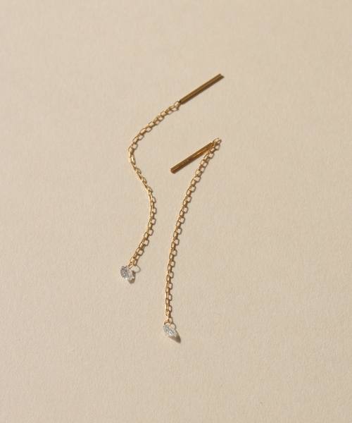 Lilas(リラ)の「ホールダイヤ4cmアメリカンピアス0.16CT K18(両耳)(ピアス(両耳用)・レディース・ゴールド・FREE)」の1枚目の写真