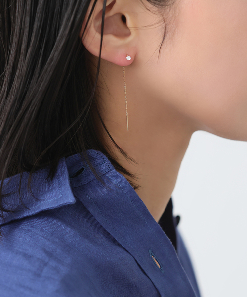 Lilas(リラ)の「ホールダイヤ4cmアメリカンピアス0.16CT K18(両耳)(ピアス(両耳用)・レディース・ゴールド・FREE)」の7枚目の写真