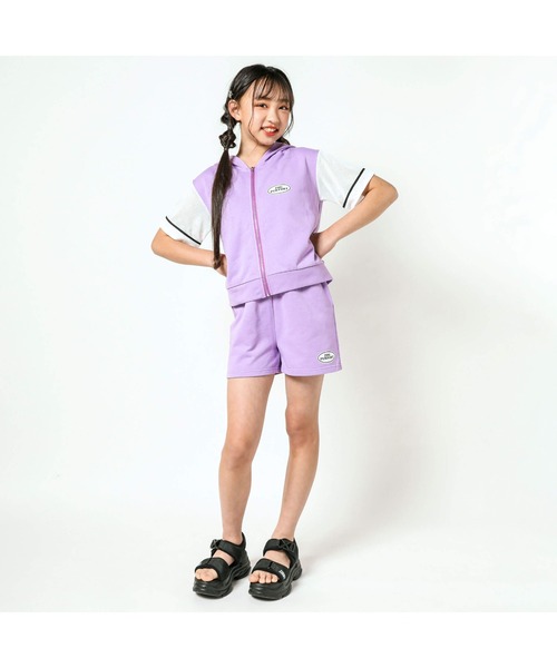 ZIDDY(ジディ)の「ZIDDY/2点セット半袖ZIPパーカー&パンツ(130~160cm)(パーカー・キッズ・グリーン/パープル・160/140/150/130)」の12枚目の写真