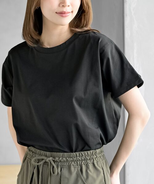 rps(アールピーエス)の「ドライタッチドルマンT(Tシャツ/カットソー・レディース・チャコールグレー/オフホワイト/ブラック・フリー)」の1枚目の写真