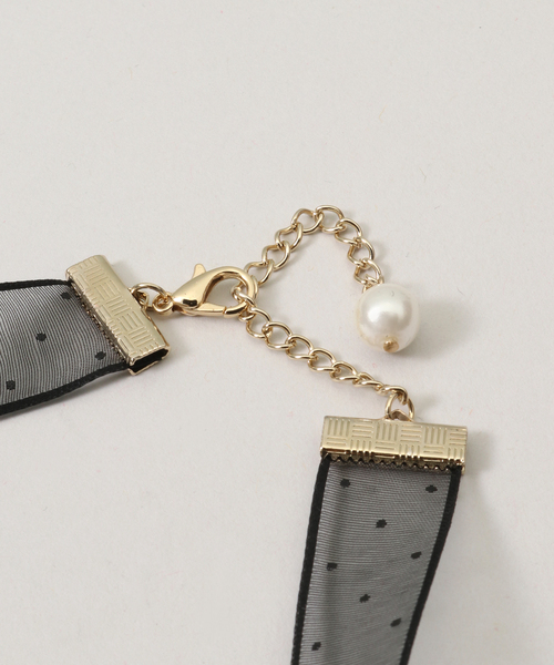 U by SPICK&SPAN（ユーバイスピックアンドスパン）の「チョーカー(A) (Sheerdot)（ネックレス・レディース・ブラック・FREE）」の3枚目の写真