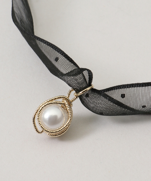 U by SPICK&SPAN（ユーバイスピックアンドスパン）の「チョーカー(A) (Sheerdot)（ネックレス・レディース・ブラック・FREE）」の5枚目の写真