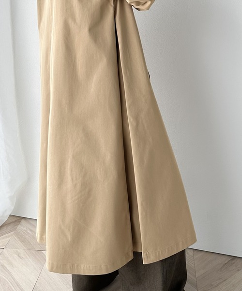 classicalelf（クラシカルエルフ）の「Aラインシルエットでお洒落＆上級見え。タックロングコート（トレンチコート・レディース・グレイッシュベージュ/ベージュ・LARGE/MEDIUM/SMALL/X-LARGE）」の18枚目の写真