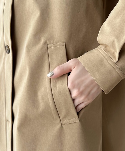 classicalelf（クラシカルエルフ）の「Aラインシルエットでお洒落＆上級見え。タックロングコート（トレンチコート・レディース・グレイッシュベージュ/ベージュ・LARGE/MEDIUM/SMALL/X-LARGE）」の21枚目の写真