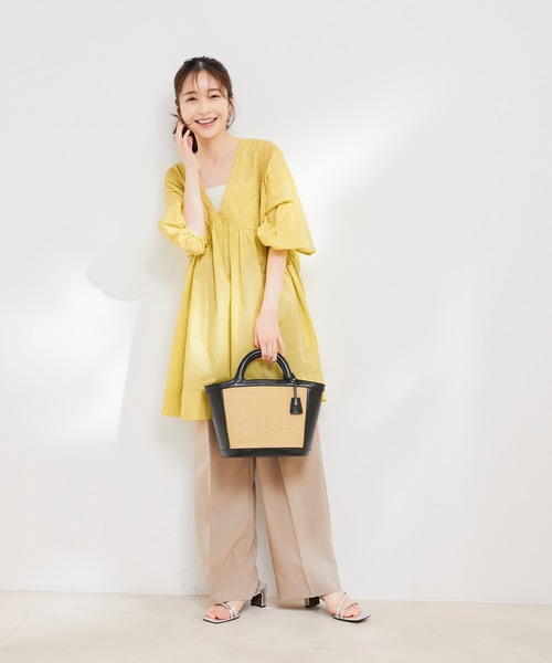 VIS(ビス)の「【洗える】コットンレースチュニックブラウス(シャツ/ブラウス・レディース・ホワイト/ブラック/イエロー系その他・FREE)」の7枚目の写真