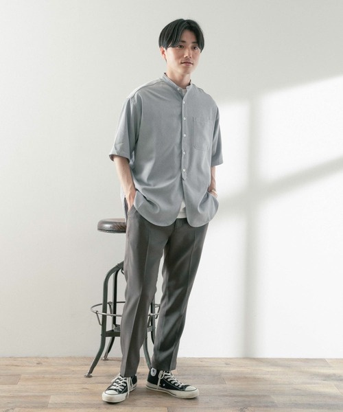 ITEMS URBANRESEARCH（アイテムズ アーバンリサーチ）の「イージーケア バンドカラー半袖シャツ（シャツ/ブラウス・メンズ・ブルー/ライトグレー/グリーン/イエロー・MEDIUM/LARGE）」の13枚目の写真
