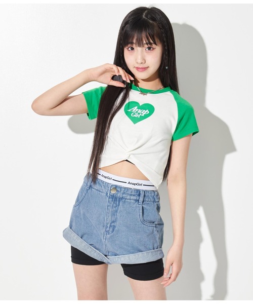 ANAP GｉRL（アナップガール）の「ロゴ3分丈レギンス（レギンス/スパッツ・キッズ・ブラック・S/XS/M）」の11枚目の写真