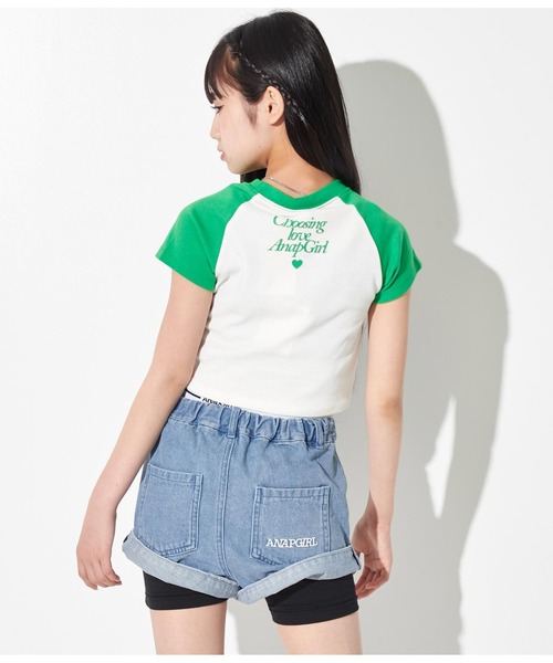 ANAP GｉRL（アナップガール）の「ロゴ3分丈レギンス（レギンス/スパッツ・キッズ・ブラック・S/XS/M）」の10枚目の写真