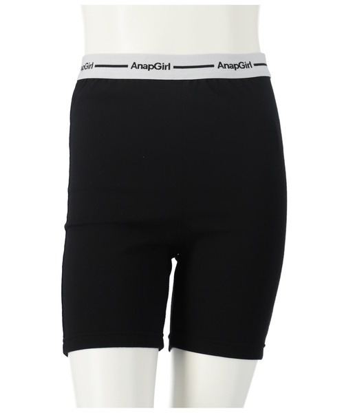 ANAP GｉRL（アナップガール）の「ロゴ3分丈レギンス（レギンス/スパッツ・キッズ・ブラック・S/XS/M）」の5枚目の写真
