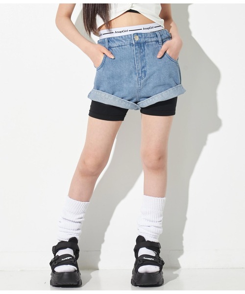 ANAP GｉRL（アナップガール）の「ロゴ3分丈レギンス（レギンス/スパッツ・キッズ・ブラック・S/XS/M）」の12枚目の写真