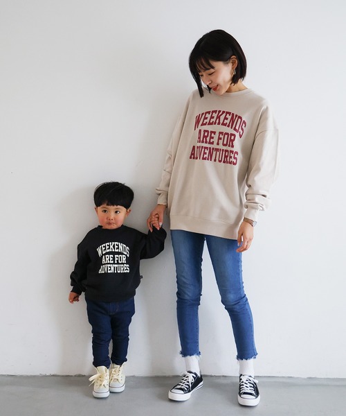 PUPPAPUPO(プッパプーポ)の「カレッジロゴ スウェット トレーナー(スウェット・レディース・グリーン/スミクロ/アイボリー・M/S/L/XL)」の5枚目の写真