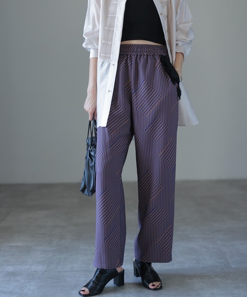 HERENCIA（ヘレンチア）の「ポケットフリンジ ジオメトリック ストライプ イージーパンツ（その他パンツ・レディース・ブラウン系その他/ブラック系その他/ブルー系その他・FREE）」の3枚目の写真