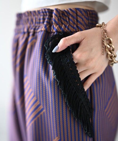 HERENCIA（ヘレンチア）の「ポケットフリンジ ジオメトリック ストライプ イージーパンツ（その他パンツ・レディース・ブラウン系その他/ブラック系その他/ブルー系その他・FREE）」の16枚目の写真