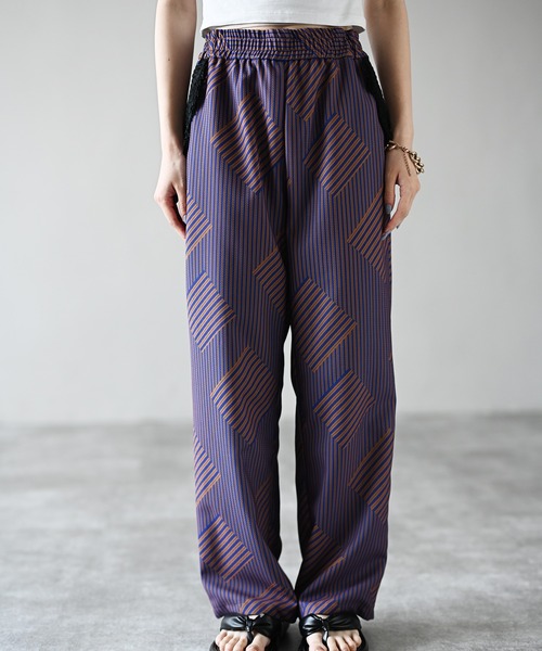 HERENCIA（ヘレンチア）の「ポケットフリンジ ジオメトリック ストライプ イージーパンツ（その他パンツ・レディース・ブラウン系その他/ブラック系その他/ブルー系その他・FREE）」の14枚目の写真