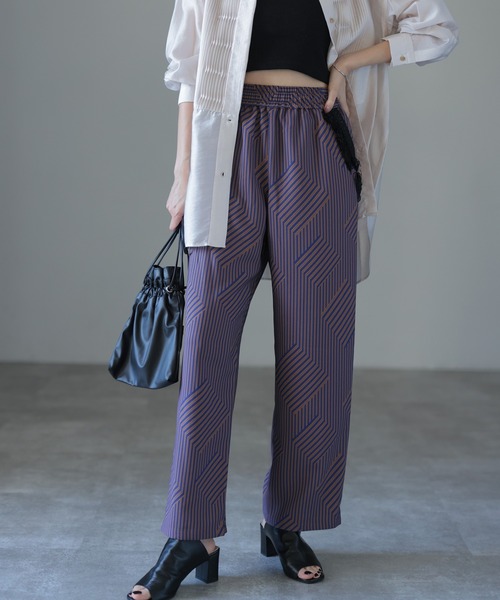 HERENCIA（ヘレンチア）の「ポケットフリンジ ジオメトリック ストライプ イージーパンツ（その他パンツ・レディース・ブラウン系その他/ブラック系その他/ブルー系その他・FREE）」の22枚目の写真