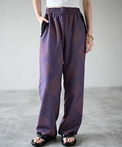 HERENCIA（ヘレンチア）の「ポケットフリンジ ジオメトリック ストライプ イージーパンツ（その他パンツ・レディース・ブラウン系その他/ブラック系その他/ブルー系その他・FREE）」の21枚目の写真