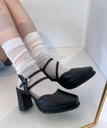 Heather（ヘザー）の「スクエアトゥヒールサンダル　961466（サンダル・レディース）」