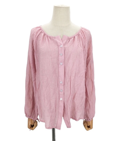 Amulet(アミュレット)の「シアーシャツ(シャツ/ブラウス・レディース・ピンク/ブルー・M/L/XL)」の4枚目の写真