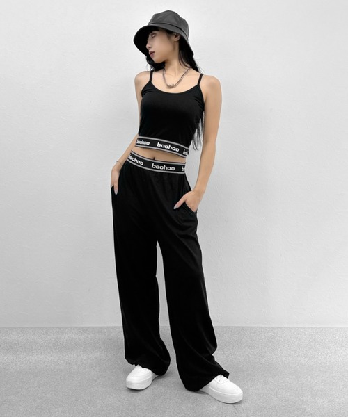 LVEU.(ラブユ.)の「Logo camisole set up / ロゴキャミソールセットアップ(セットアップ・レディース・ブラック/グレー・FREE)」の1枚目の写真