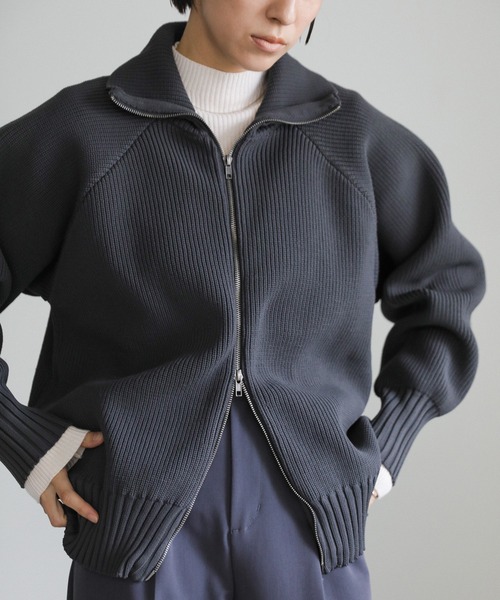 select MOCA（セレクトモカ）の「スポンディッシュダブルジップニット（ニット/セーター・レディース・グレー/アイボリー/ブラック・FREE）」の16枚目の写真