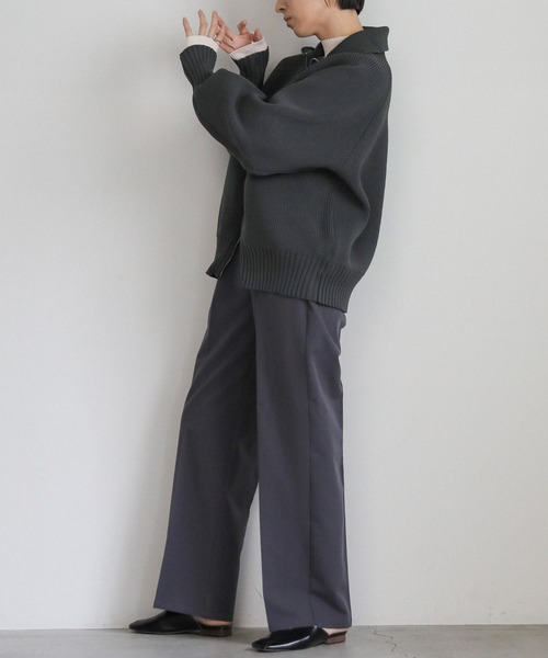 select MOCA（セレクトモカ）の「スポンディッシュダブルジップニット（ニット/セーター・レディース・グレー/アイボリー/ブラック・FREE）」の19枚目の写真