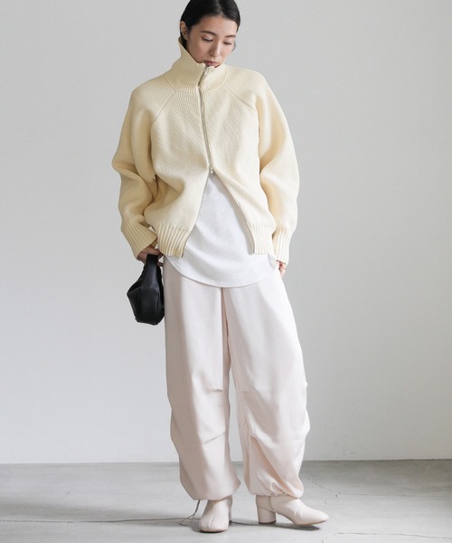 select MOCA（セレクトモカ）の「スポンディッシュダブルジップニット（ニット/セーター・レディース・グレー/アイボリー/ブラック・FREE）」の10枚目の写真