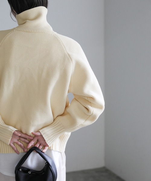 select MOCA（セレクトモカ）の「スポンディッシュダブルジップニット（ニット/セーター・レディース・グレー/アイボリー/ブラック・FREE）」の9枚目の写真