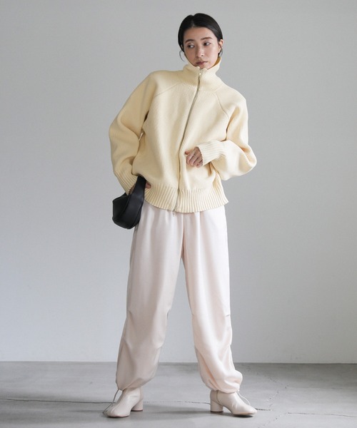 select MOCA（セレクトモカ）の「スポンディッシュダブルジップニット（ニット/セーター・レディース・グレー/アイボリー/ブラック・FREE）」の4枚目の写真