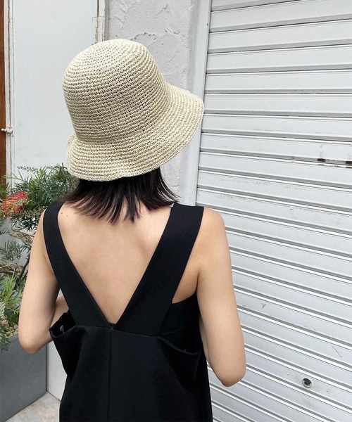 CANAL JEAN（キャナルジーン）の「El mar(エルマール) ペーパーバケットハット（ハット・レディース・ベージュ/クリーム・ONE SIZE）」の7枚目の写真