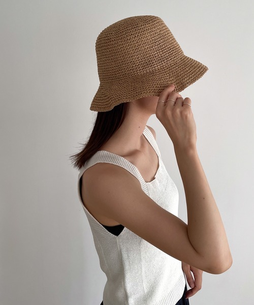 CANAL JEAN（キャナルジーン）の「El mar(エルマール) ペーパーバケットハット（ハット・レディース・ベージュ/クリーム・ONE SIZE）」の12枚目の写真