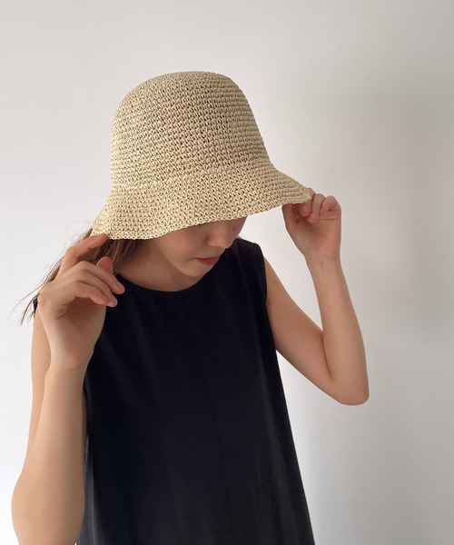 CANAL JEAN（キャナルジーン）の「El mar(エルマール) ペーパーバケットハット（ハット・レディース・ベージュ/クリーム・ONE SIZE）」の13枚目の写真