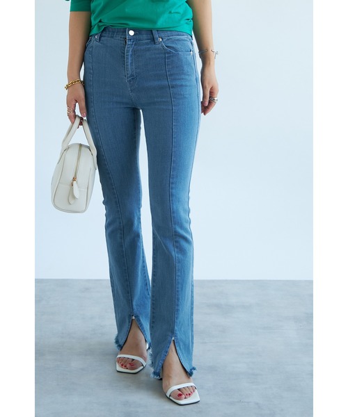 each（イーチ）の「前スリットスキニーデニム（デニムパンツ・レディース・ブラック/ブルー/ホワイト・LARGE/MEDIUM）」の3枚目の写真