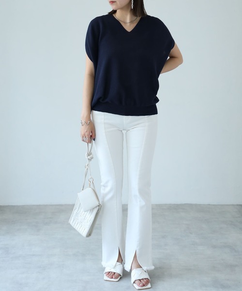 each（イーチ）の「前スリットスキニーデニム（デニムパンツ・レディース・ブラック/ブルー/ホワイト・LARGE/MEDIUM）」の19枚目の写真