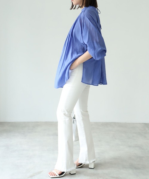 each（イーチ）の「前スリットスキニーデニム（デニムパンツ・レディース・ブラック/ブルー/ホワイト・LARGE/MEDIUM）」の16枚目の写真