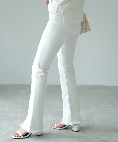 each（イーチ）の「前スリットスキニーデニム（デニムパンツ・レディース・ブラック/ブルー/ホワイト・LARGE/MEDIUM）」の5枚目の写真