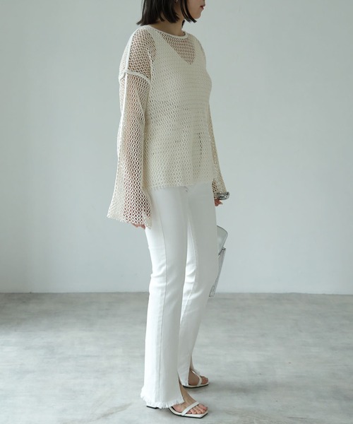 each（イーチ）の「前スリットスキニーデニム（デニムパンツ・レディース・ブラック/ブルー/ホワイト・LARGE/MEDIUM）」の9枚目の写真