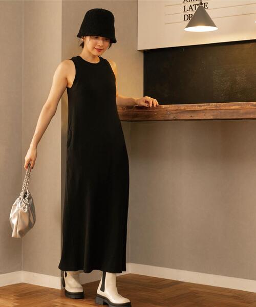 coen(コーエン)の「【WEB限定】カップ付きTCワッフルアメスリワンピース(ワンピース・レディース・ブラック/ブラウン・FREE)」の18枚目の写真