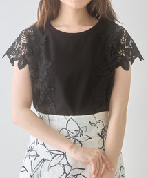 tocco closet | サイドフラワーレース付きカットプルオーバー(Tシャツ/カットソー)